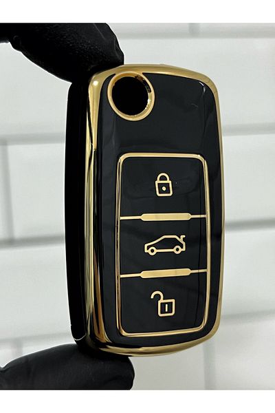 BARKAS ELEKTRONİK Skoda Octavia Fabia Superb Roomster Yeti Rapid Switchblade Nano Key Case Black