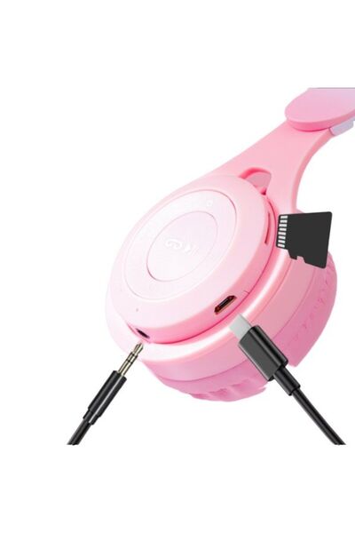 Concord M6R Işıklı Radyolu Aux ve Hafıza Kartı Girişli Tavşan Kulaklı Bluetooh Kulaklık