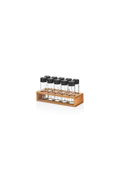 woodsy 10 Piece Spice Rack Set, Spice Rack with Wooden Stand