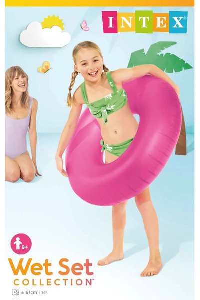 Intex Neon Simit - Şişme Fosforlu Simit - Neon Deniz Simidi -Neon Şişme Simit-Renkli Fosforlu Simit 91 cm.