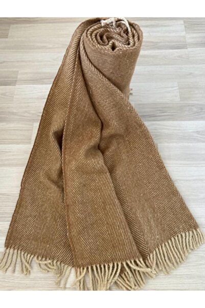 Selin Gençev Home Siyah %100 Saf Yün Scotch Dizlik - Tv Battaniye 130x170 Yün Battaniye - Wool