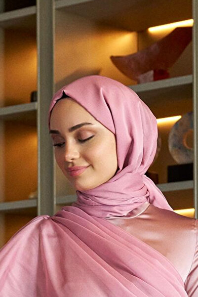 Azeem PEMBE Janjan Şifon Abiye Şal , Saten 1,5m x 2m Abiyelik Şal, Saten Şal,...