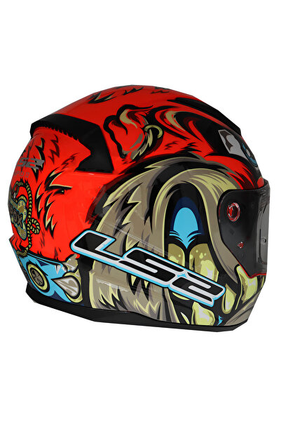 LS2 RAPID 2 SPOX KIRMIZI-GRİ FULLFACE MOTOSİKLET KASKI