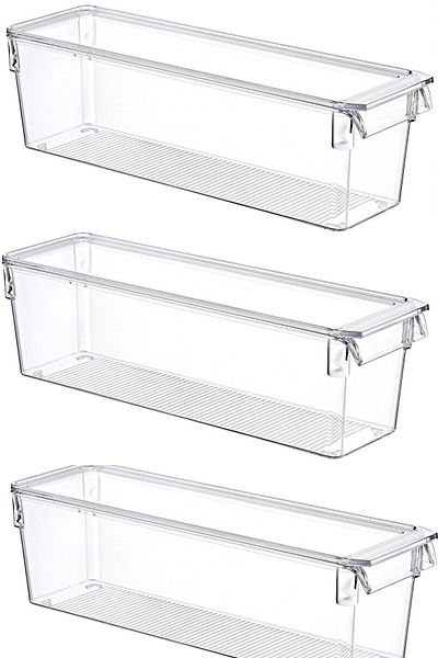 LeesHome Καλυμμένο Mini Tall Clear Ψυγείο & Organizer ντουλάπας - 3 τεμάχια