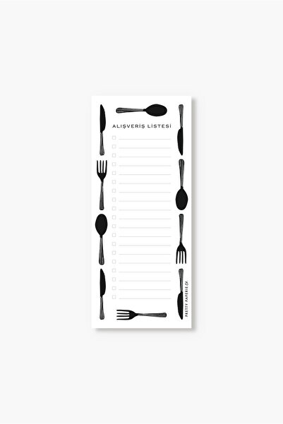 Pretty Paperie Co Alışveriş Listesi Bloknot (MAGNETLİ) - Çatal Kaşık - Buzdol...