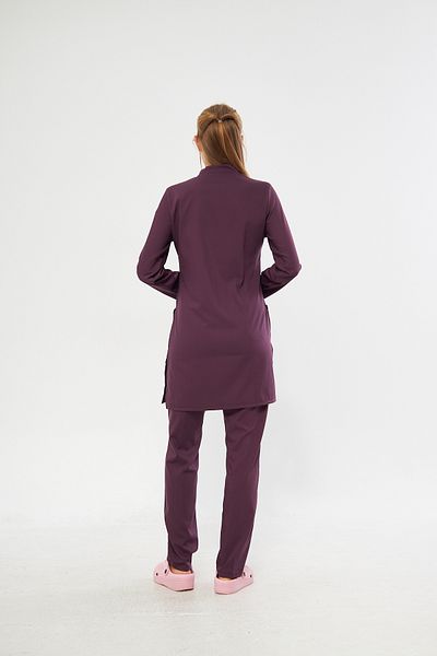 Class Üniforma Hijab Light Plum Lycra Femei Uniforme Medicale Doctor și Asistentă Jersey Scrubs Costum Chirurgical