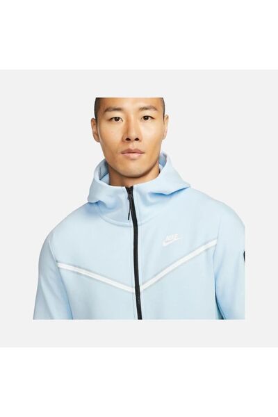 Nike M Nsw Tch Flc Hoodıe Fz Wr Erkek mavi  fermuarlı  Sweatshirt - Cu4489-441