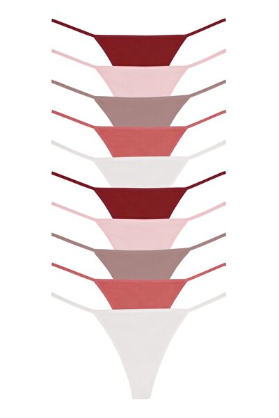 Dominant Γυναικείο σλιπ μαλακό πολύχρωμο βαμβακερό ελαστικό πακέτο 10 τεμαχίων