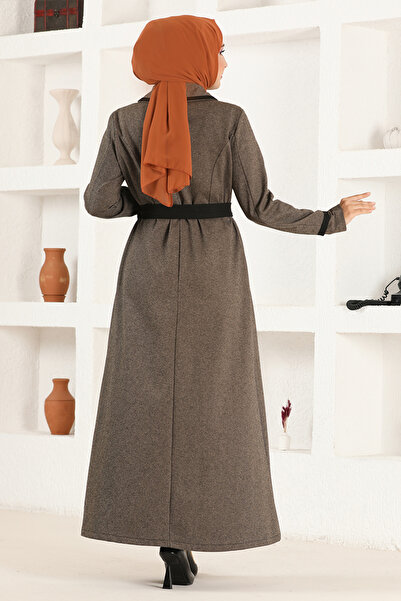 ModaMerve Buttoned Cap Nya2647 Mink