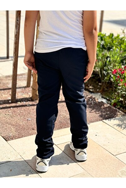 YAKAMEL Unisex Lacivert Canvas Beli Lastikli Okul Pantolonu