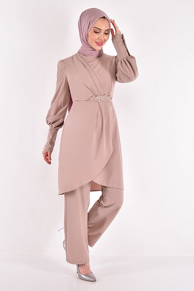 ModaMerve Stone Detail Combination Mink ASM2620