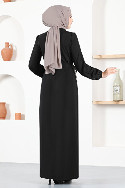 ModaMerve Belted Dress ASM2651 Black