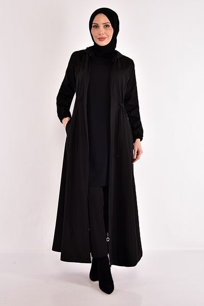 ModaMerve Black Hooded Cap - ASM2119
