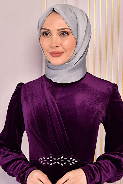 ModaMerve Velvet Dress Plum Asm2533