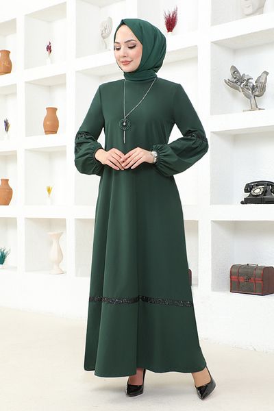 ModaMerve Κρεμαστό Φόρεμα ASM2676 Emerald