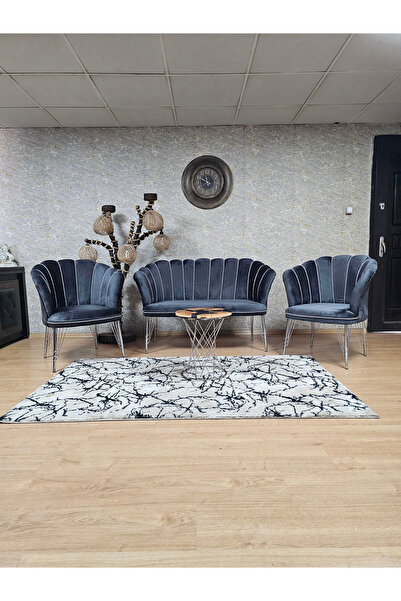 ZAFİR Krom  Kaplama  Tel Ayak Papatya Çay Seti Koltuk Takımı , Balkon, Salon, Ofis, Cafe Koltuk Takımı