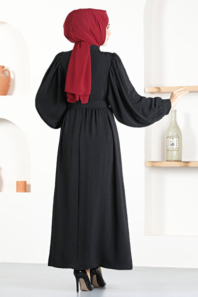 ModaMerve Belted Dress ASN140 Black