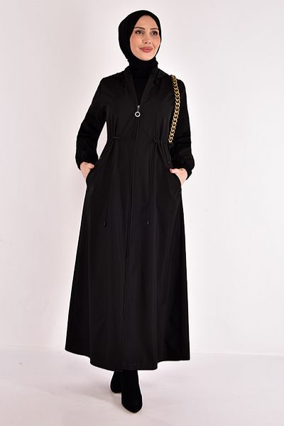 ModaMerve Black Hooded Cap - ASM2119