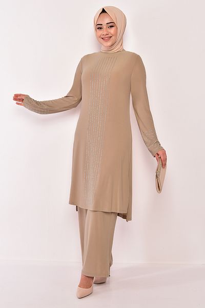 ModaMerve Mink Asm2585 - Stone Detailed Combination