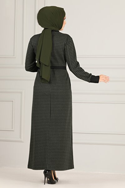 ModaMerve Khaki Buttoned Cap - NYA2639