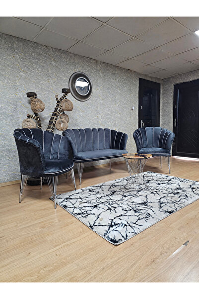 ZAFİR Krom  Kaplama  Tel Ayak Papatya Çay Seti Koltuk Takımı , Balkon, Salon, Ofis, Cafe Koltuk Takımı