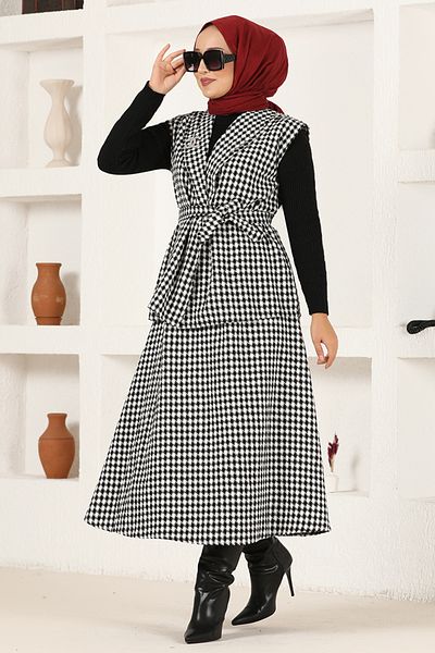 ModaMerve Combinație de fustă albă - ZNK4685