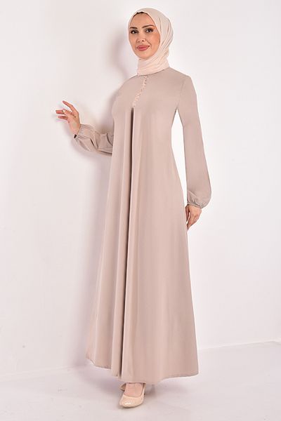 ModaMerve Sequin Ferace Dress Mink ASM2621