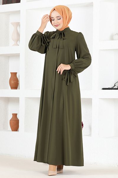 ModaMerve Ferace Dress ASM2662 Khaki