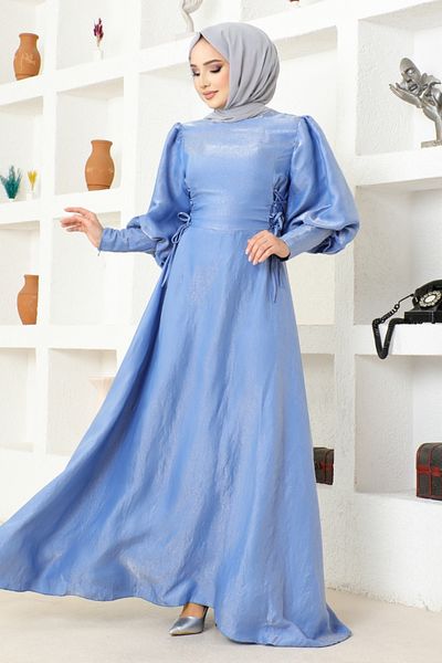 ModaMerve Rochie cu Dantela END5583 Albastra