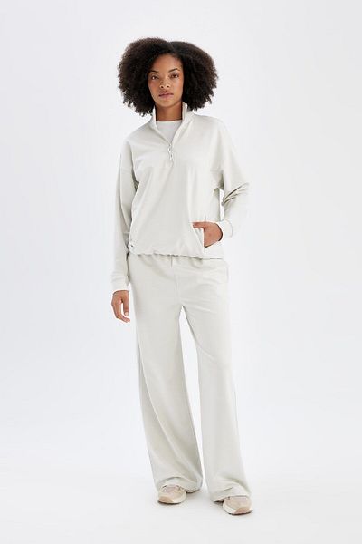 DeFacto Wide Leg - Elastic Waist Pocket Long Sweatpants C9383Ax24Au