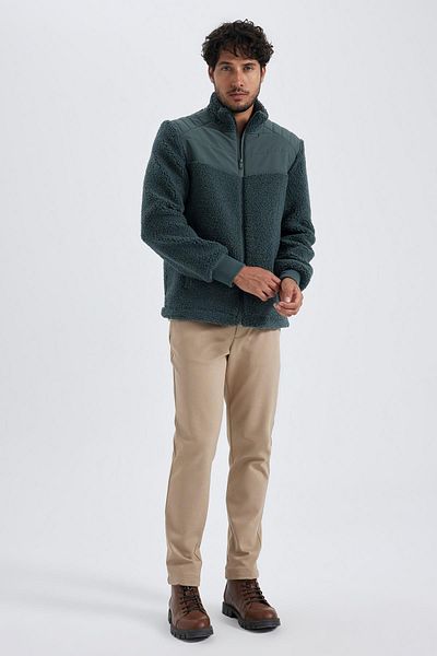 DeFacto Fleece Lined StAnd CollAr Modern Fit Plush CoAt - A7815ax23wn