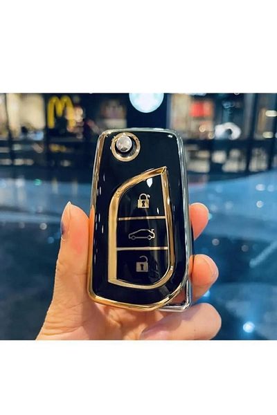 C9 Toyota Corolla - Auris Yaris Verso Avensis Aygo Hilux Nano BlacK Gold Gold Key Protection Case