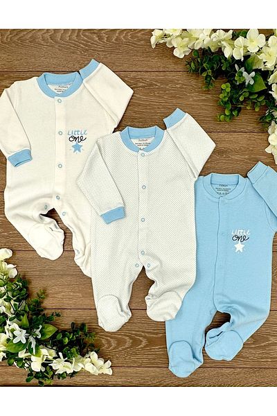 Renkli Puset 3-piece Jumpsuit Set with Booties for Newborn Baby - Little One Polka Dot