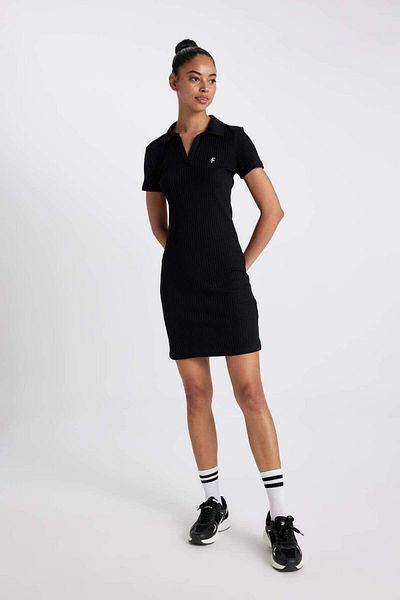 DeFacto Rochie slim fit cu guler cămașă cu mânecă scurtă în coastă A7027ax23hs