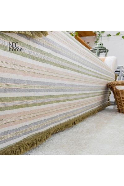 NDC HOME غطاء أريكة فاخر من الكتان الملون - 170 × 220
