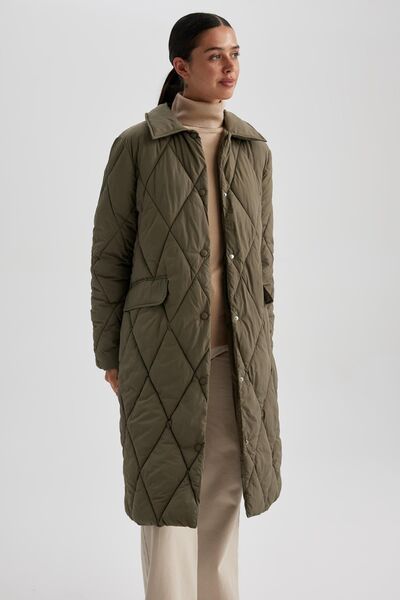 DeFacto Relax Fit Quilted Waterproof Long Parka - A1937ax23au