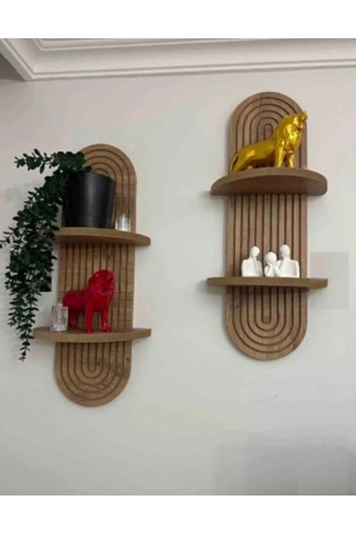 varje think outside the box 2 Pieces Semplice Oak Decorative Wall Shelf