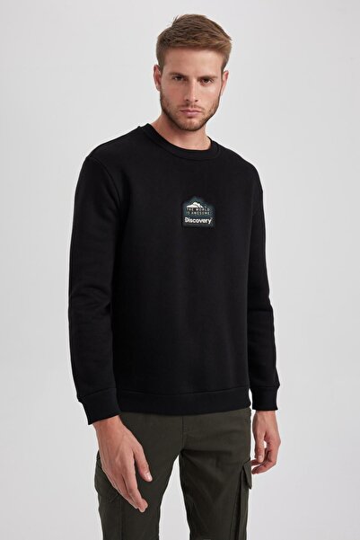 DeFacto Discovery Channel - ComfortAble Cut Crew Neck Thick Sweetshirt A5355ax23au