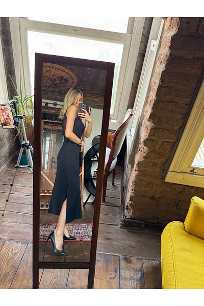 Natavan Black Strap Dress