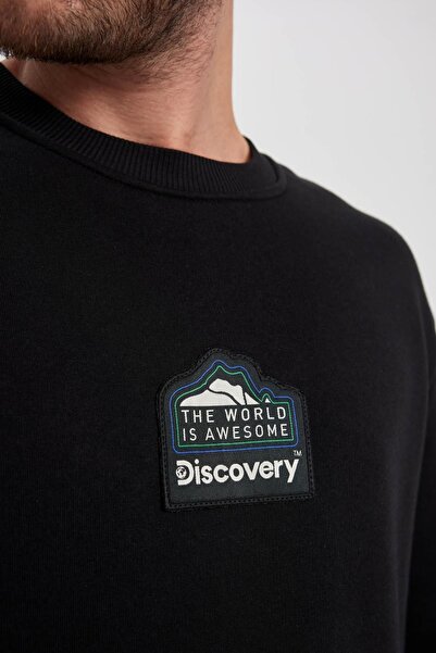 DeFacto Discovery Channel - ComfortAble Cut Crew Neck Thick Sweetshirt A5355ax23au