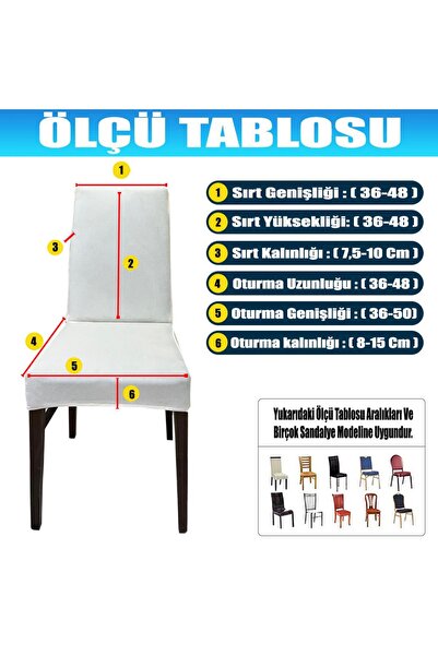 KILIFSAN 6 Adet Parlak Kadife Kumaş Sandalye Kılıfı Yıkanabilir Likralı Esnek Lastikli, Sandalye Örtü