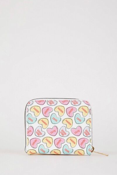 DeFacto Portofel de damă din piele artificială cu model de inimă D6861axns