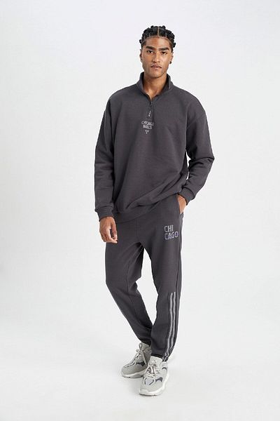 DeFacto Nba Chicago Bulls Thick Jogger Sweatpants - Pockets, Straight Leg C9265Ax24Au