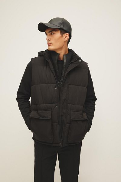 DeFacto Γιλέκο με κουκούλα Regular Fit Puffer - W5509az23au με τσέπες