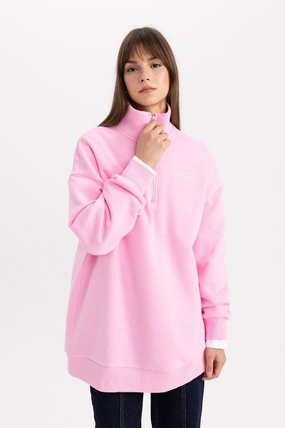DeFacto Mikina Polo s potiskem Soft Furry - Regular Fit C5419ax24sp