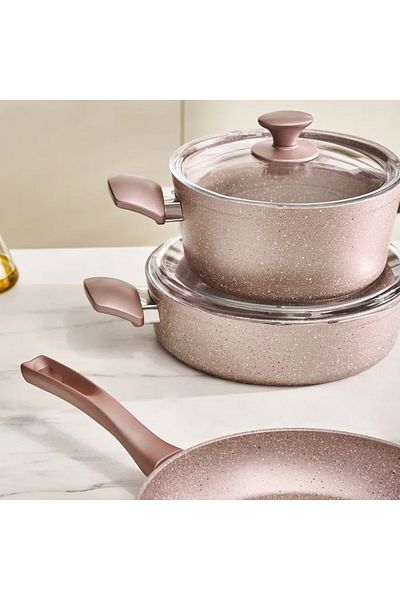 Karaca Biogranit Rosegold Induktionskochtopf-Set, 7-teilig