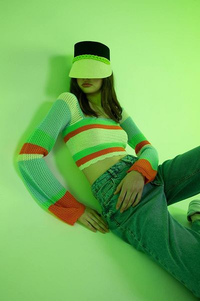 DeFacto Pulover Crochet Slim Fit Color Block - Guler Patrat X0100az22sp