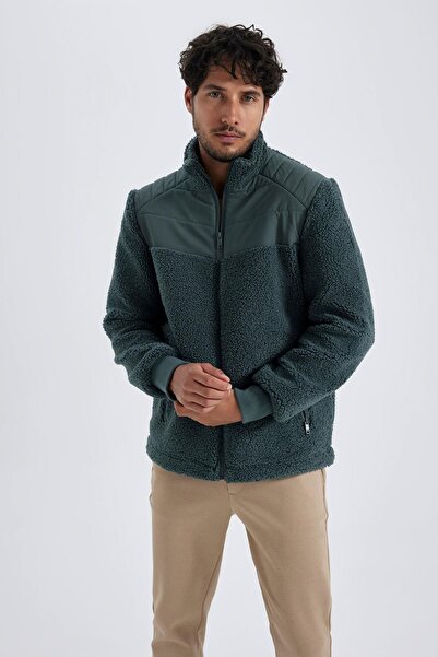 DeFacto Fleece Lined StAnd CollAr Modern Fit Plush CoAt - A7815ax23wn