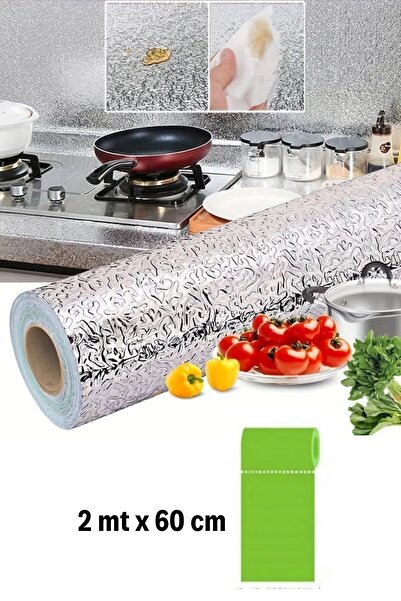 Buffer ® Rulo Gümüş Alüminyum Folyo Duvar Kağıdı, Kendinden Yapışkanlı Raf İçi, Su Geçirmez Folyo 2