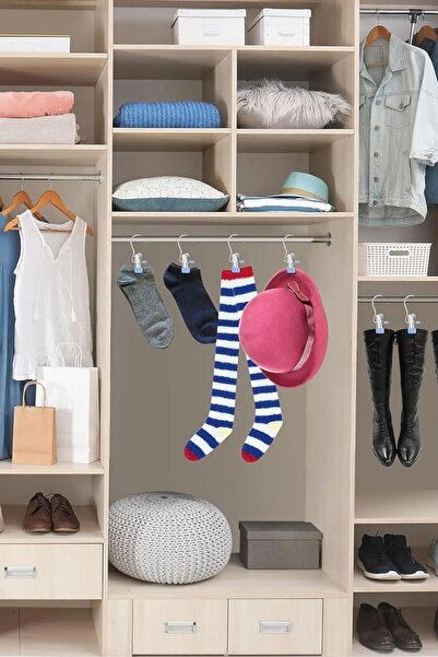 Buffer ® 4 τεμάχια από ανοξείδωτο ατσάλι - Κρεμάστρα για παντελόνια, σάλια, καπέλα, μαντήλια και κασκόλ με μανταλάκια